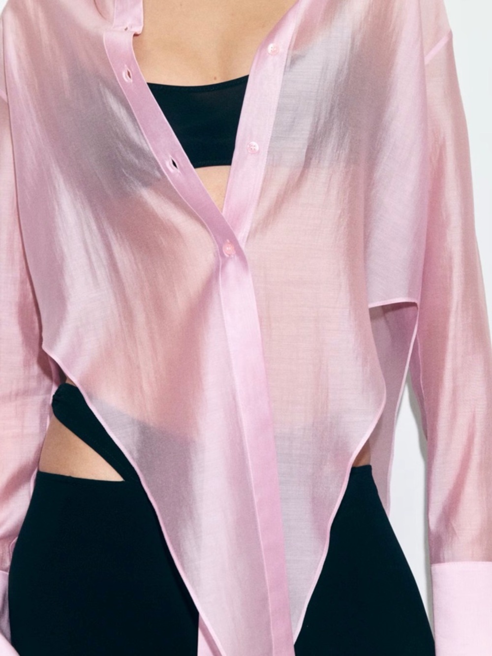 Lyocell shirt with peak finish,  Button-Up Shirt - Picture 3 of 6